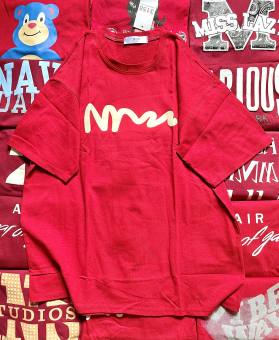 Áo thun form rộng tay lỡ thun cotton tàu dày dặn hàng quảng châu xịn sò màu đỏ nhiều hình in áo phông bán chạy siêu hot mẫu ngẫu nhiên Quần áo thời trang giá kho sỉ