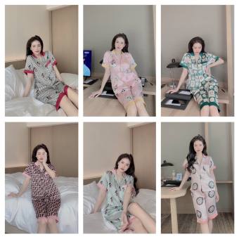 Đồ Ngủ🎯Đồ Bộ Pijama Lụa Quẩn Lửng Họa Tiết Xinh Xắn💖Chất Liệu Latin Mát Lịm