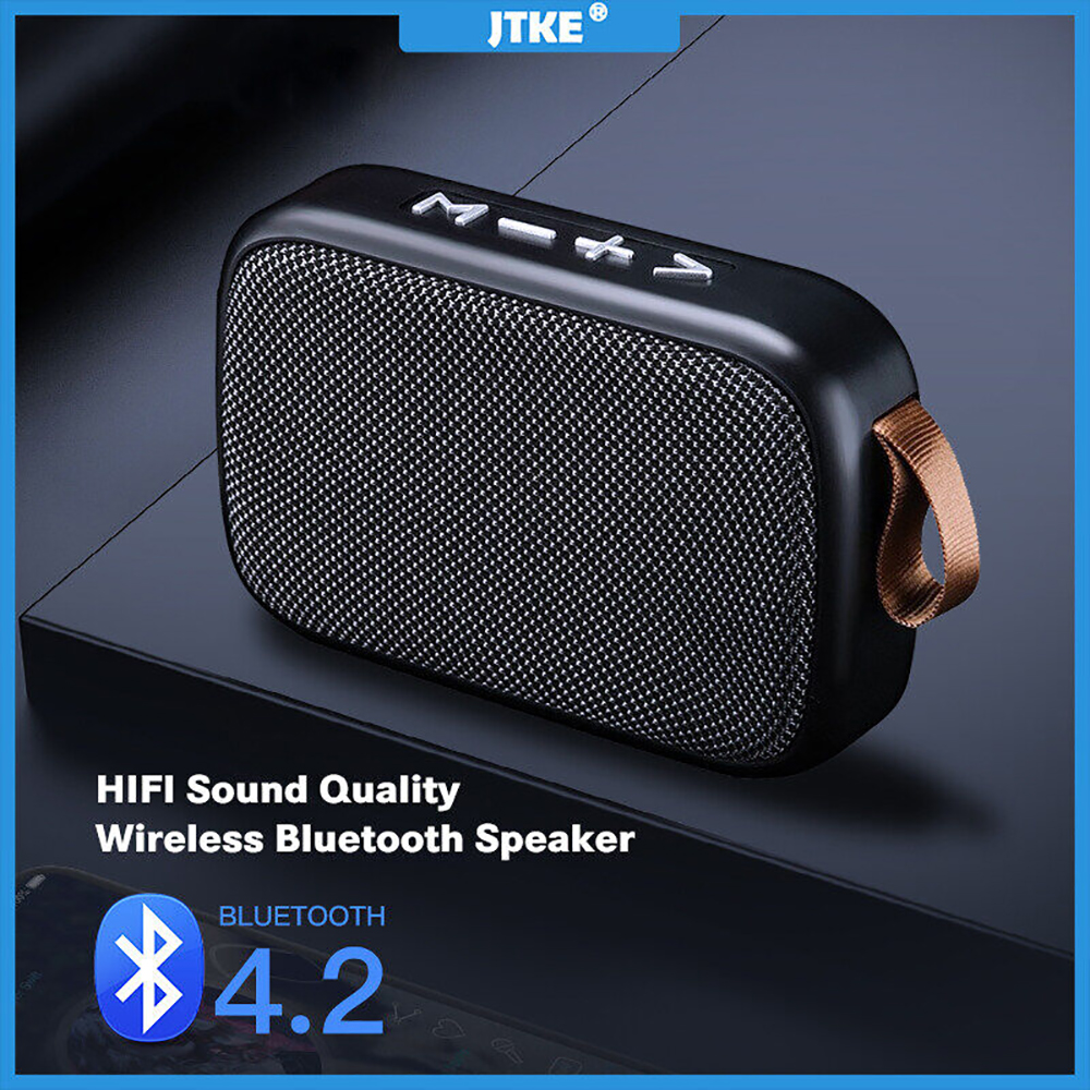 Jtke loa bluetooth không dây di động loa ngoài âm thanh nổi 3d loa phát nhạc fm hỗ trợ thẻ tf