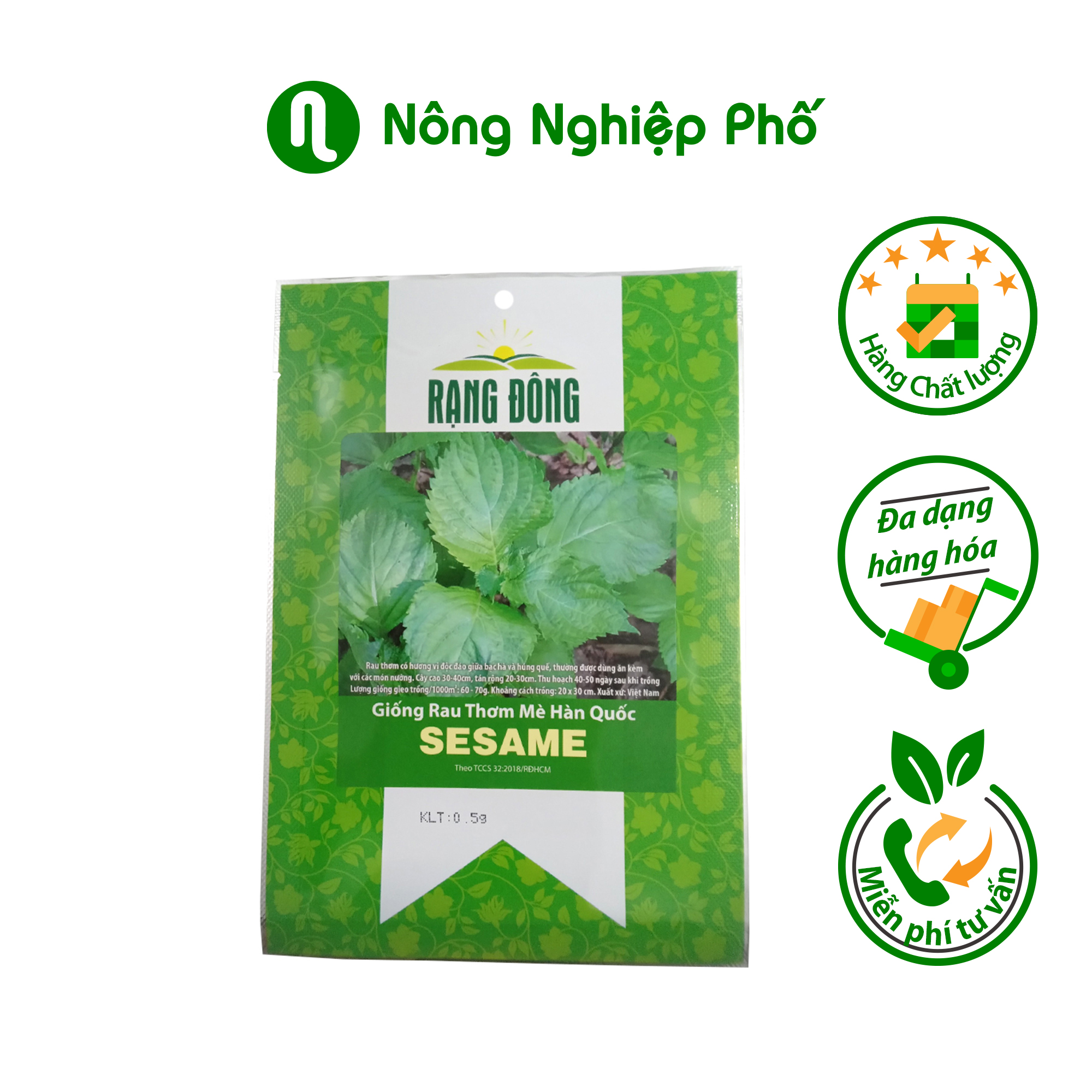 Hạt giống rau thơm mè hàn quốc rạng đông - gói 0.5 gram - nông nghiệp phố