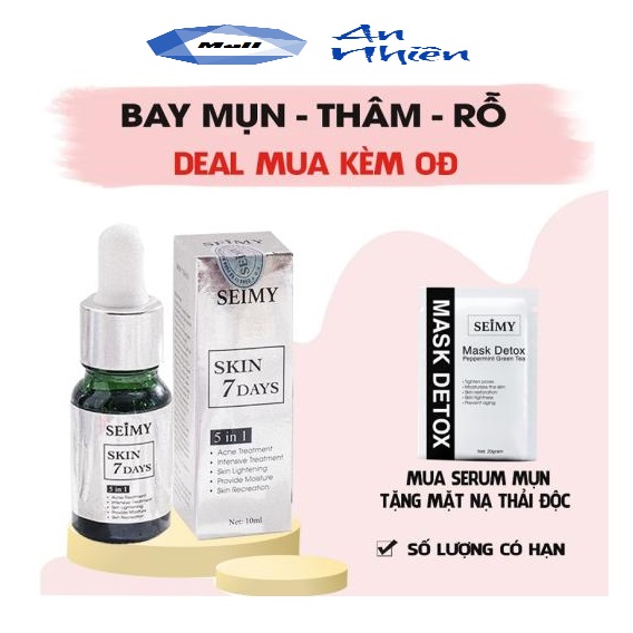 Serum Giảm Mụn thâm rỗ Trắng Sáng Da Seimy - Skin 7 Days