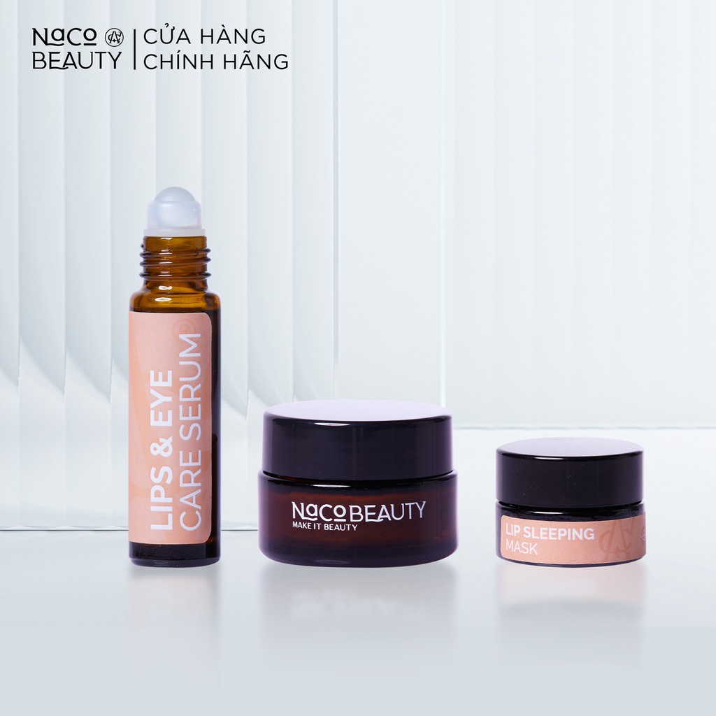 Combo dưỡng môi mắt nacobeauty, mờ thâm môi mắt cấp ẩm căng bóng mịn màng