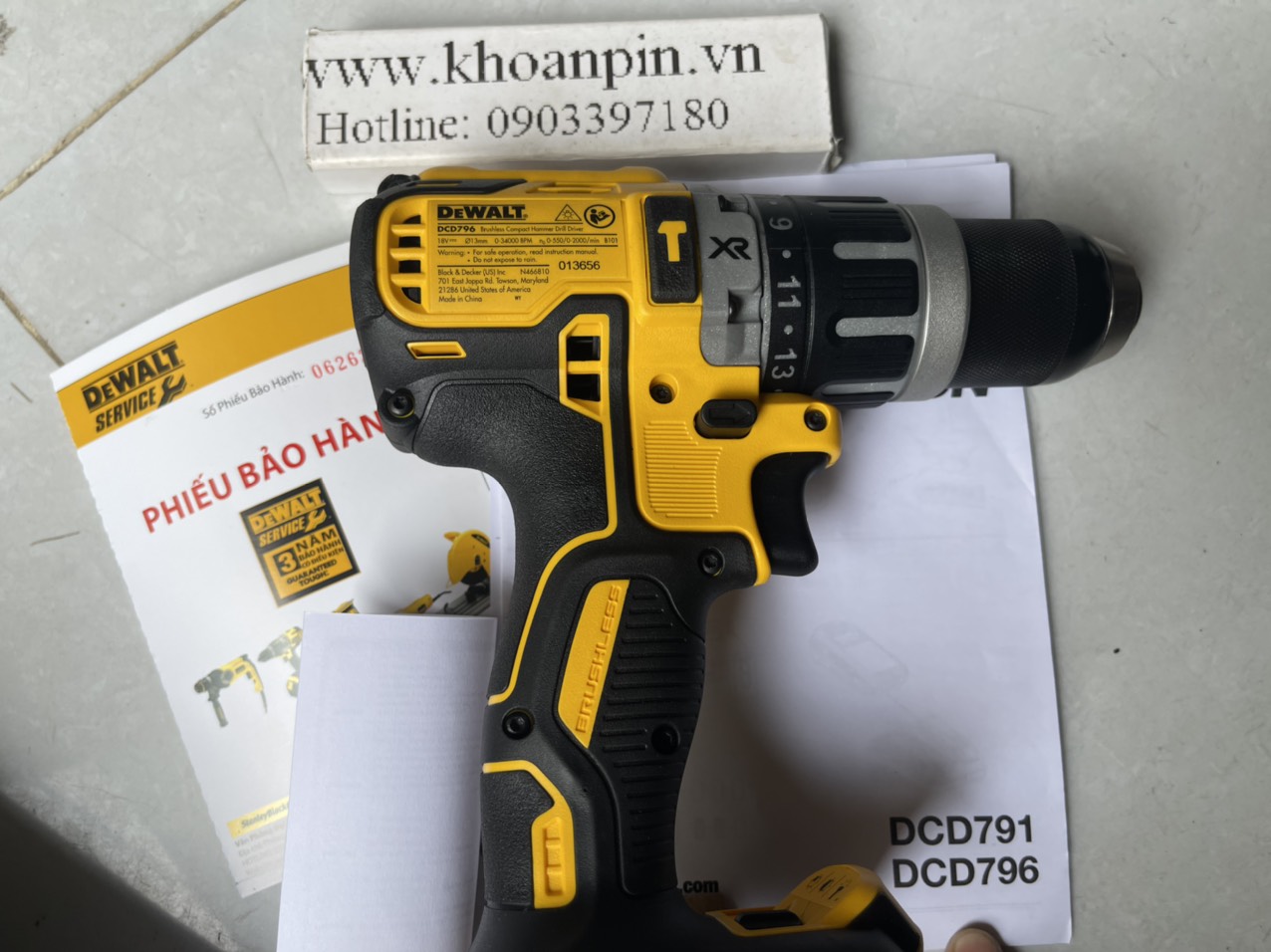[HCM]Máy khoan vặn vít động lực Dewalt DCD796 ( thân máy )