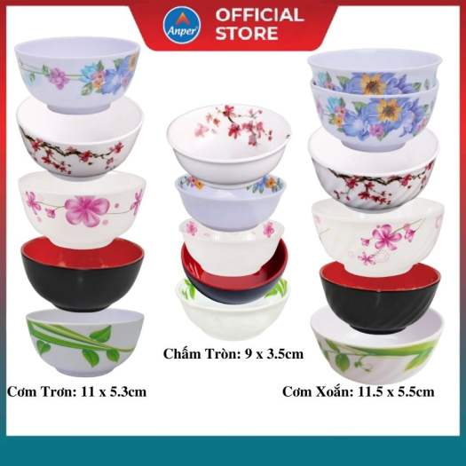 bát ăn cơm  nhựa Melamine cao cấp 11cm  chén ăn cơm Nhật Hàn  đẹp gia đình và nhà hàng shushi bộ chén bát đĩa tô tô nhựa ăn cơm