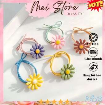 Lẻ 1 Thun Cột Tóc Hoa Cúc Hàn Quốc Màu Ngẫu Nhiên