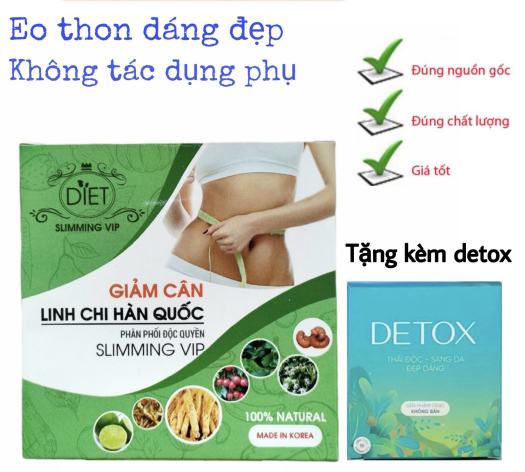 GIẢM CÂN LINH CHI HÀN QUỐC Simming VIP HỘP 30 VIÊN - TẶNG 15 VIÊN DETOX