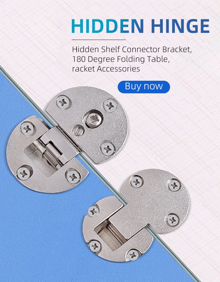 2PCS 90 Degree Self-Locking Folding Hinges Hole-free Hinge Table