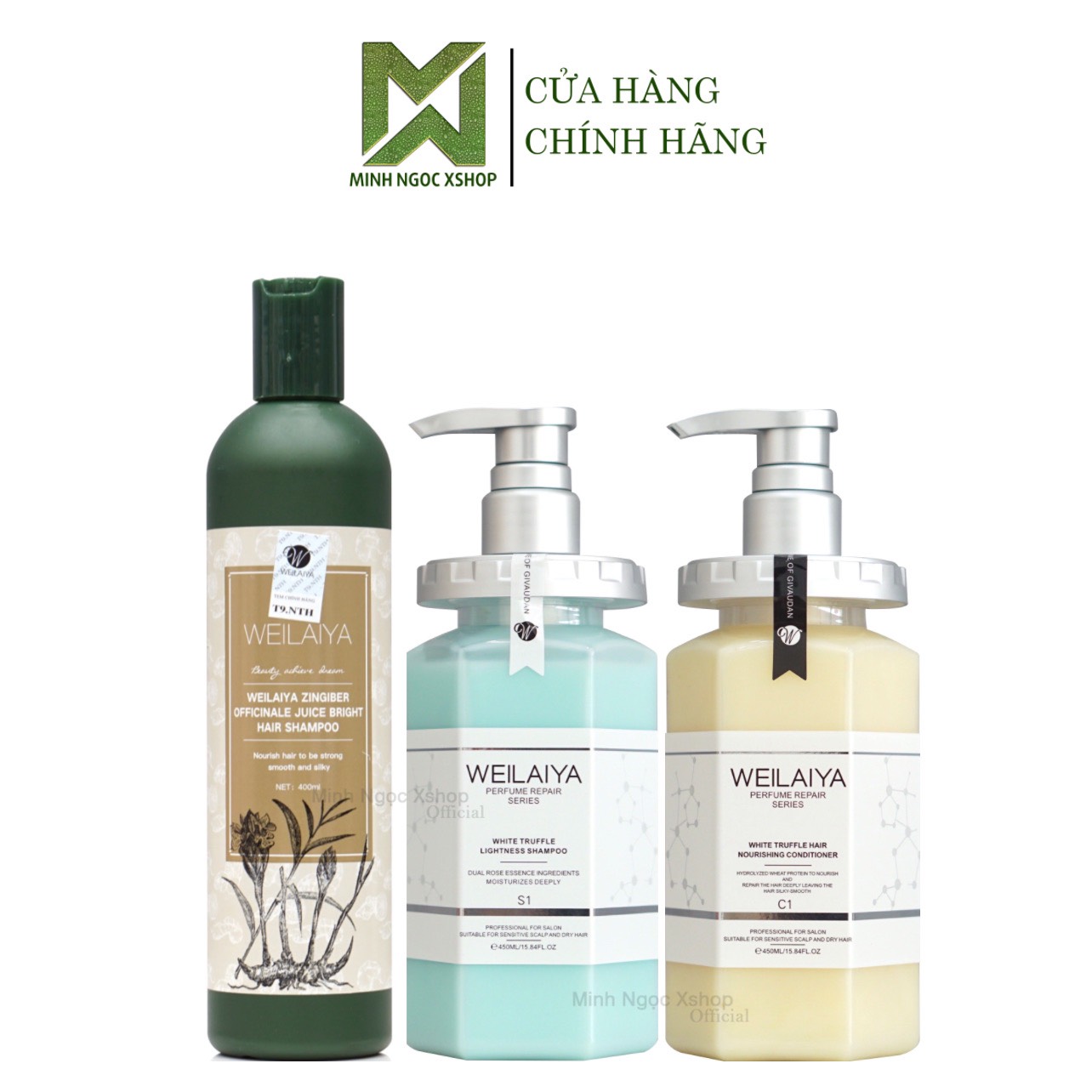 Combo dầu gội, dầu xả weilaiya cho da đầu khô, tóc rụng, khô xơ - hư tổn - xỉn màu 400 + 450ml