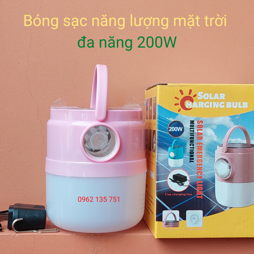 Bóng led sạc năng lượng mặt trời đa năng 200w