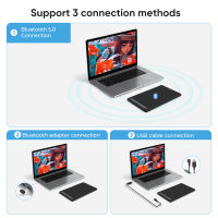 XPPen Deco MW Bluetooth 5.0 การเชื่อมต่อแบบไร้สาย (8 x 5 inches) แท็บเล็ตการวาดภาพกราฟิก กระดานวาดภาพดิจิตอล with X3 Smart Chip Stylus with 8192 Pressure Sensitivity with 8 Efficient Shortcut Keys รองรับโทรศัพท์ Android