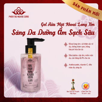 Gel rửa mặt tinh chất khoai lang tím mới Phấn Nụ Hoàng Cung giúp sáng da, làm sạch và dưỡng ẩm cho da