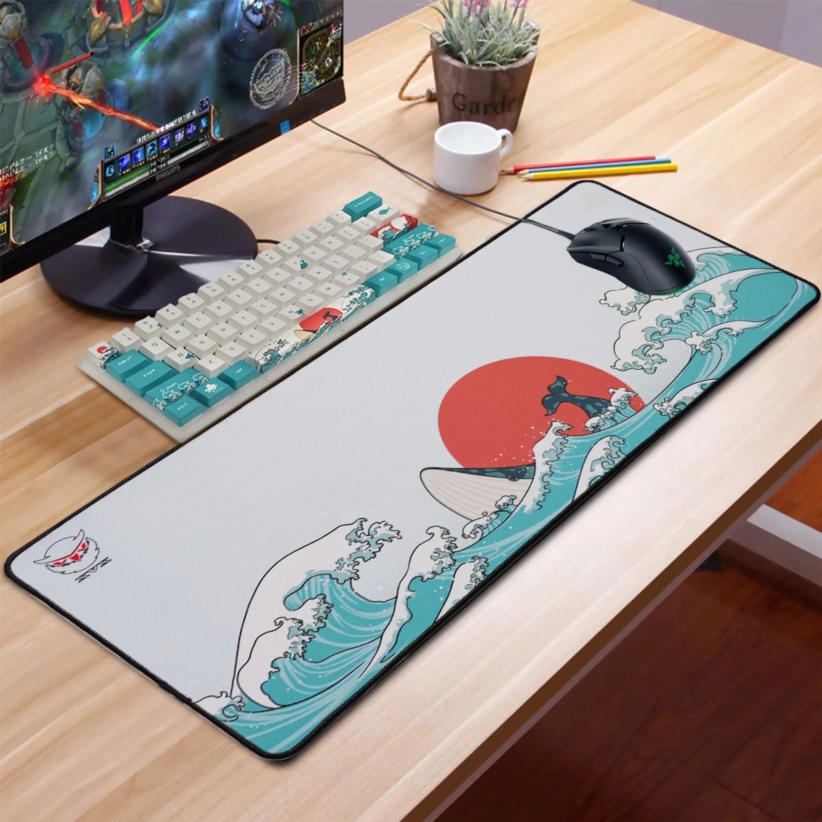 coral sea desk mat