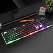 FIREWOLF Rainbow LED Gaming Keyboard - K25 (Black)