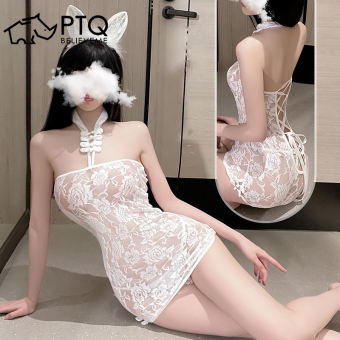 Đồ Lót Gợi Cảm cổ yếm hip quấn chân váy ngắn ren sheer hip váy quấn bộ đồng phục ptq