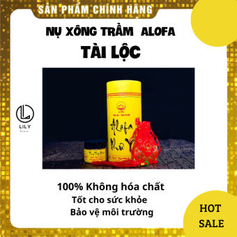 Nụ trầm Lư xông Tài Lộc Như Ý, túi gấm Đỏ- Hương Trầm, Tích Lan Quế- Alofa (tặng túi gấm đỏ)