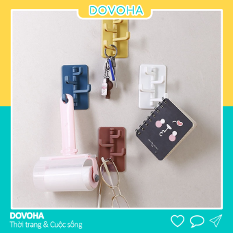 Móc dán tường 4 nhánh DOVOHA [SIÊU BỀN] móc cây thông đa năng treo chìa khóa treo quần áo MD04