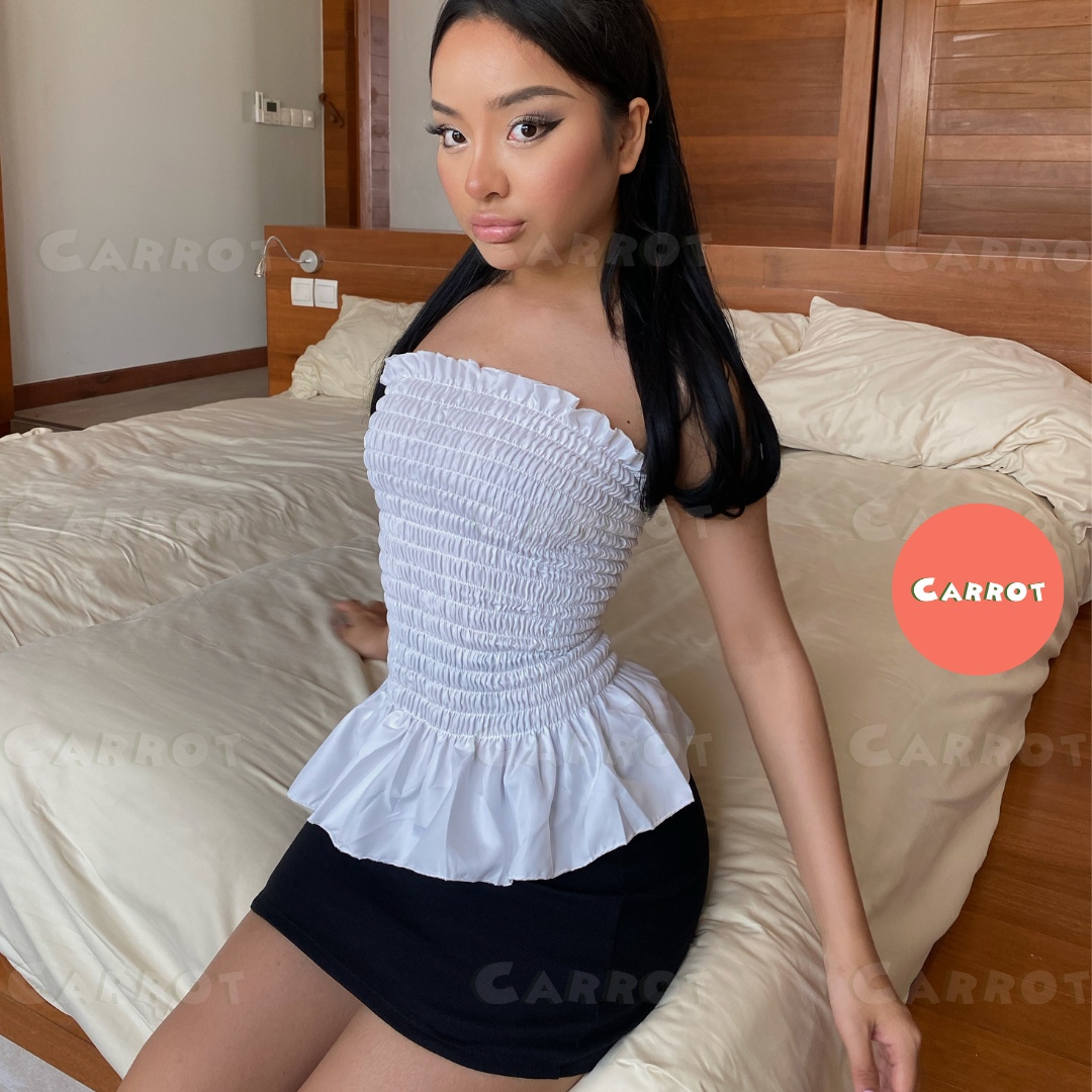 Croptop ôm body nhúm chân váy tôn dáng trendy thời trang nữ carrotxinhdep