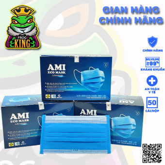 khẩu trang ami màu xanh hộp 50 chiếc công nghệ nhật