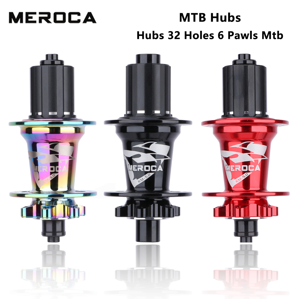Meroca xe đạp leo núi Hub 32 lỗ 6pawls Kín 5 vòng bi 100 142mm 100 135mm trục xuyên phát hành nhanh chóng MTB phanh đĩa HUB cho 8 9 10 11 tốc độ Phụ kiện xe đạp S710