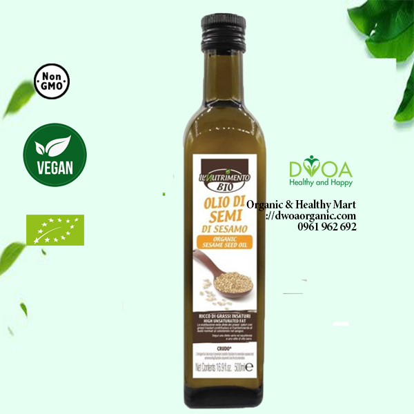 Dầu mè hữu cơ ép thô Ilnutrimento ProBios 500ml Organic Sesame Oil