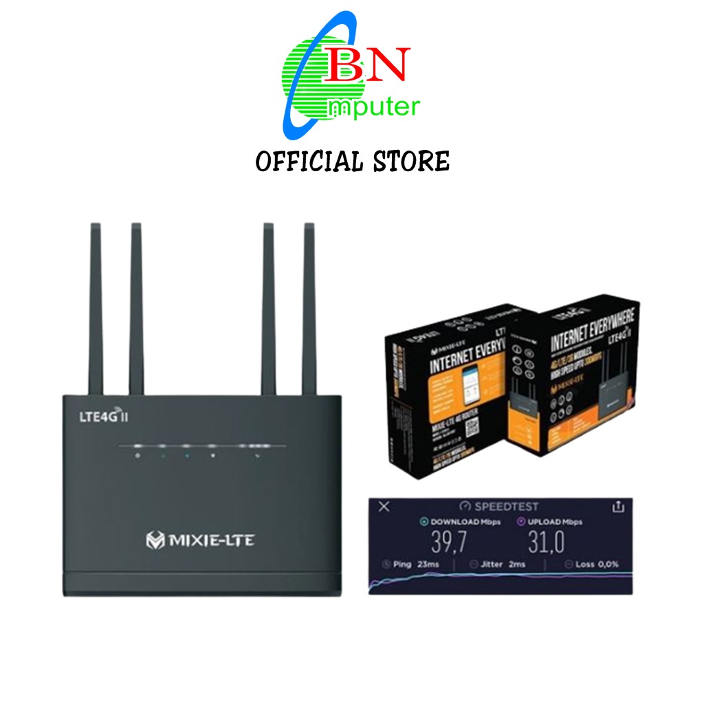 Bộ phát wifi từ sim 4g mixie lte4g ii bản nâng cấp, hỗ trợ 32 user, kèm bộ nguồn 12v