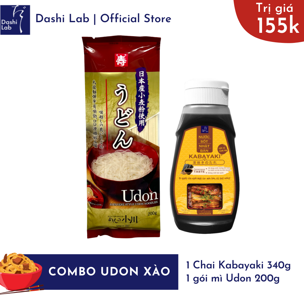 Combo udon xào (1 chai kabayaki 340g, 1 gói mì udon 200g)
