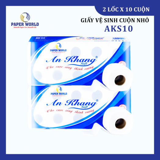 Giấy Vệ Sinh Cuộn Nhỏ An Khang Soft10 (AKS10) 10 cuộn/ cây