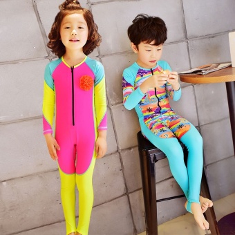 Children'S Girls Boys Cute Piece Snorkeling Swimming Swimsuit Sun Protection Diving Clothing Jellyfish Clothing Hot Spring Swimsuit (Fluorescent Yellow) May 2018 - 2 Children'S Girls Boys Cute Piece Snorkeling Swimming Swimsuit Sun Protection Diving Clothing Jellyfish Clothing Hot Spring Swimsuit (Fluorescent Yellow) - 2