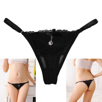 Women's Thongs V-string Panties Knickers Lingerie Underwear Black April 2018 - 4 Women's Thongs V-string Panties Knickers Lingerie Underwear Black - 4