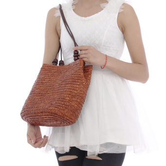 HengSong Fashion Casual Straw Bags Women Seaside Bag Coffee April 2018 - 3 HengSong Fashion Casual Straw Bags Women Seaside Bag Coffee - 3