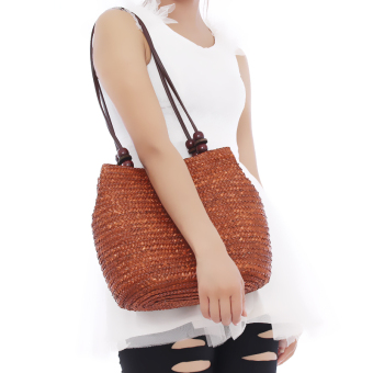 HengSong Fashion Casual Straw Bags Women Seaside Bag Coffee April 2018 - 4 HengSong Fashion Casual Straw Bags Women Seaside Bag Coffee - 4