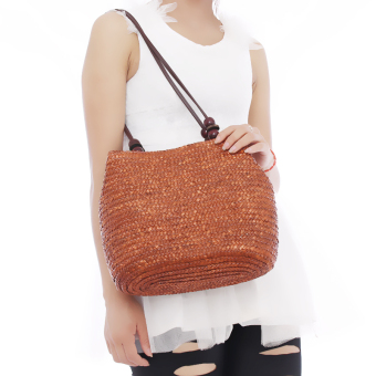 HengSong Fashion Casual Straw Bags Women Seaside Bag Coffee April 2018 - 2 HengSong Fashion Casual Straw Bags Women Seaside Bag Coffee - 2