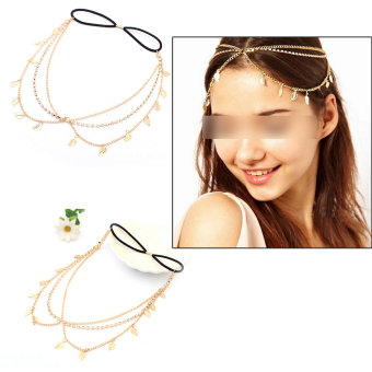 Stunning Elegant Gold Leaves Crystal Headband Chain Hair Accessories Head Band April 2018 - 2 Stunning Elegant Gold Leaves Crystal Headband Chain Hair Accessories Head Band - 2