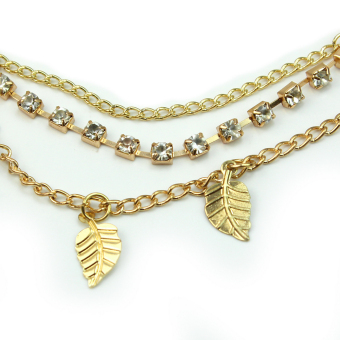 Stunning Elegant Gold Leaves Crystal Headband Chain Hair Accessories Head Band April 2018 - 5 Stunning Elegant Gold Leaves Crystal Headband Chain Hair Accessories Head Band - 5