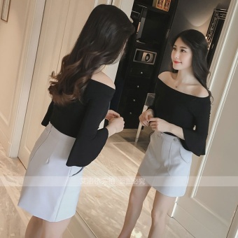 Qiudong Sexy Horizontal Neck Off-the-shoulder Top Half-sleeve Shirt (Wine Red Color) June 2018 - 2 Qiudong sexy horizontal neck off-the-shoulder Top half-sleeve shirt (Wine red color) - 2