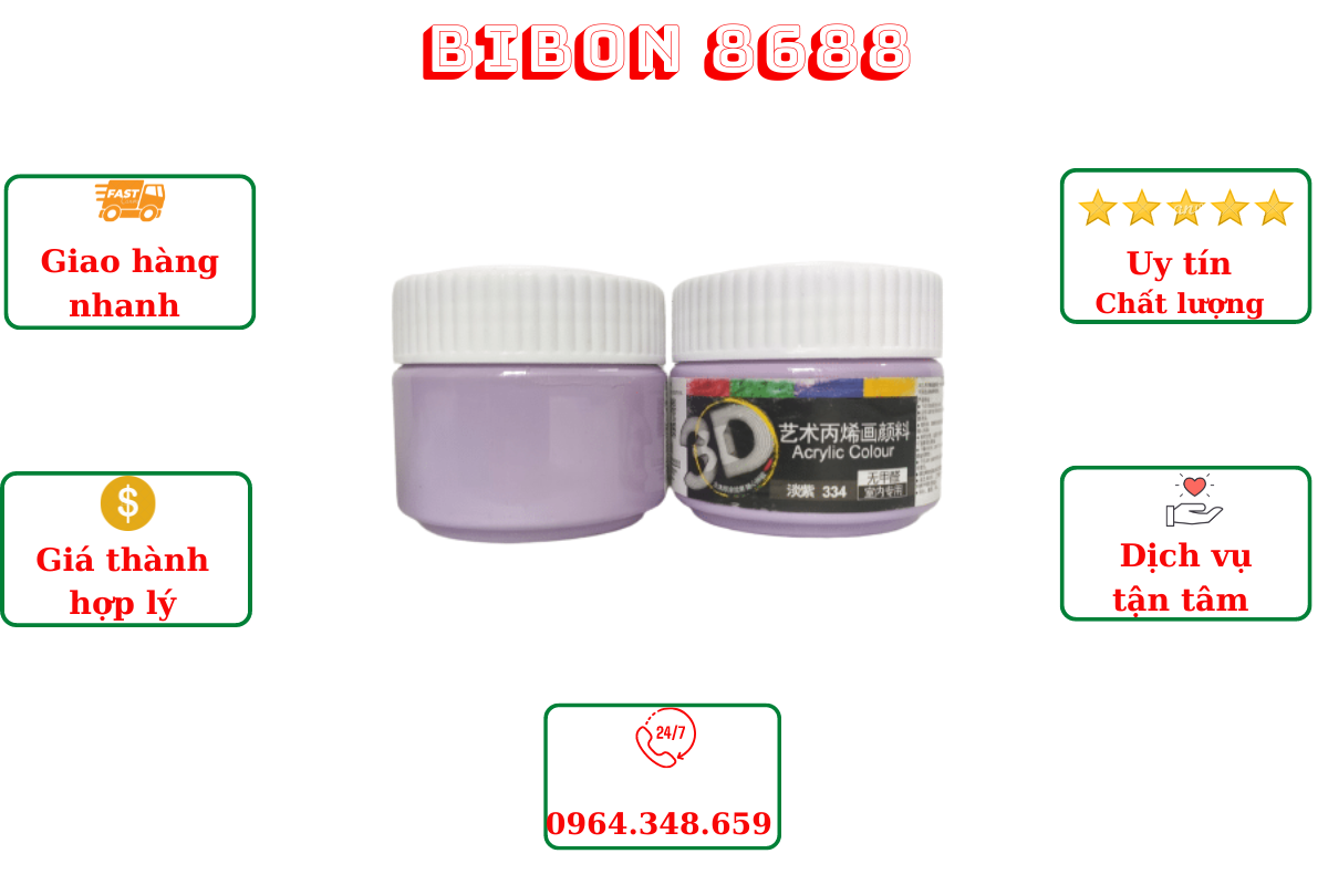 Màu vẽ Acrylic 3D hộp 100ml