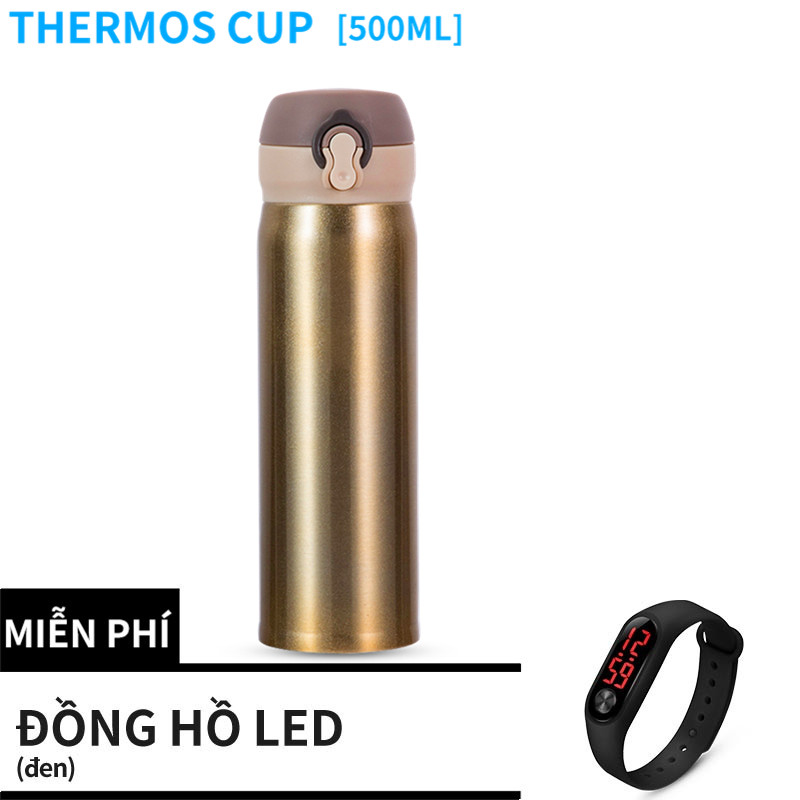 【Miễn phí Đồng hồ led】Bình nước giữ nhiệt inox 304 dung tích 500ml, bình giữ nhiệt, bình giữ nước nóng lạnh, bình giữ nhiệt lớn đựng nước pha trà, pha cà phê, đựng canh, cháo giữ nhiệt lâu