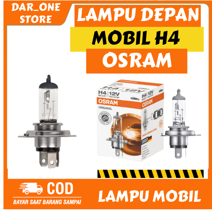 LAMPU DEPAN MOBIL H4 TOYOTA FORTUNER,INNOVA,RUSH,VIOS,YARIS ORIGINAL OSRAM Harga 30,500 rupiah*Gratis Ongkir