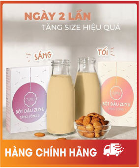 Combo Bột Tăng Vòng 1 + Bột Tăng Vòng 3 ZuYu [Tặng Kèm Tinh dầu massage V1 + Thước đo]