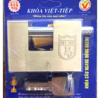 Ổ khoá việt tiệp đồng cầu ngang loại lớn 76 x 53 ống phi 12mm