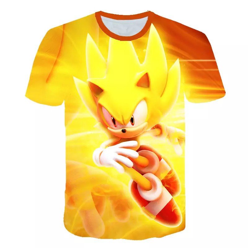 Combo 2 áo thun tay ngắn in hình nhím sonic 3d cho bé 3 lau