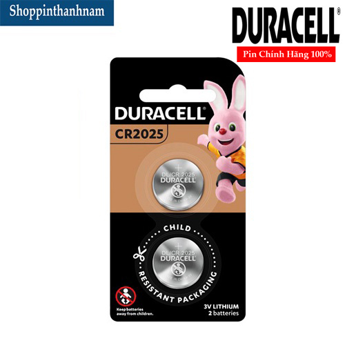 Pin CR2025 Duracell Lithium 3V Vỉ 2 Viên Chính Hãng