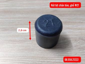 BỘ 10 Nút đế cao su tròn phi 21 gắn chân ghế, chân bàn, bịt ống sắt, inox. Chống ồn, trầy xước gạch, đá, sàn gỗ