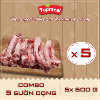 HCM - Combo Giá tốt - 5 sườn cọng (500g x 5) - Thích hợp với các món nướng, hầm canh,...