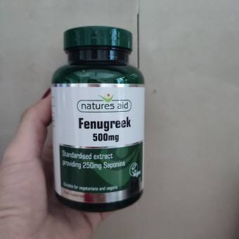 Viên uống lợi sữa Natures Aid 90 viên Fenugreek 500mg Anh