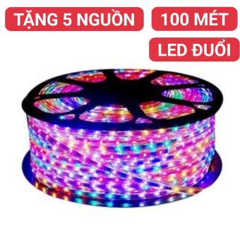 đèn led 7 màu-dây đèn led trang trí nhiều chế độ nháy+ TẶNG 5 NGUỒN, cắm điện trực tiếp 220V