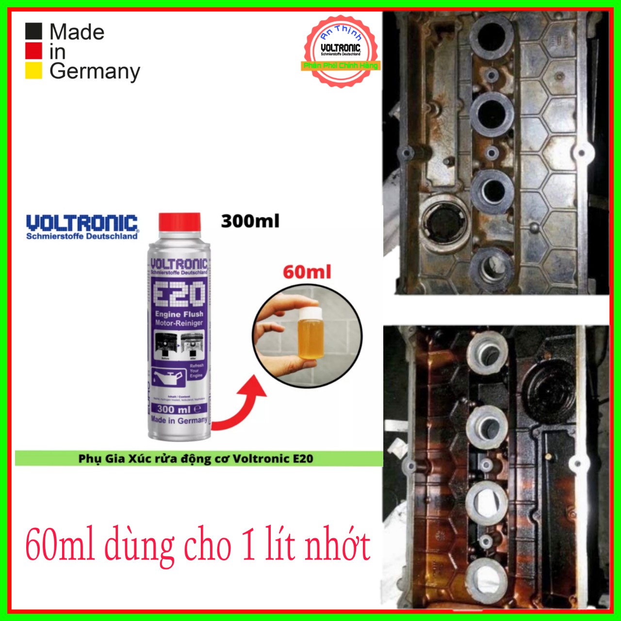 [HCM]Chiết Lẻ 60ml-180 ml Phụ Gia Vệ Sinh Súc Rửa Động Cơ Voltronic E20 Engine Flush-Dùng Cho Xe Máy Và Ô Tô Nhập Khẩu Từ Đức