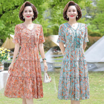 váy trung niên thiết kế, đầm trung niên tay lỡ siêu đẹp 2023