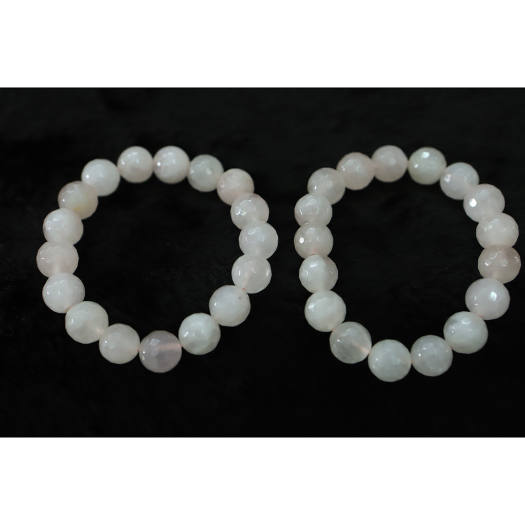 Vòng Tay Đá Thạch Anh Hồng cắt giác 10 ly - HTAH021