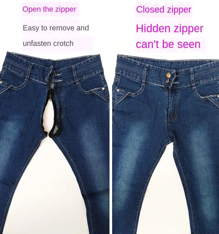 women's zipper crotch jeans